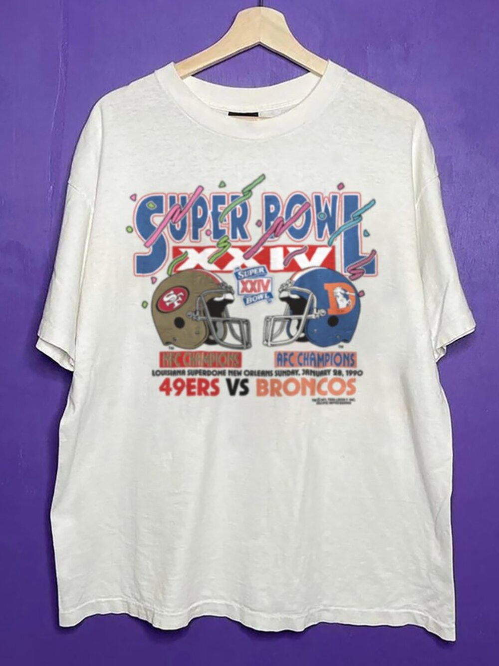 Vintage 1989 San Francisco 49ers VS Denver Broncos NFC Football Champions Shirt